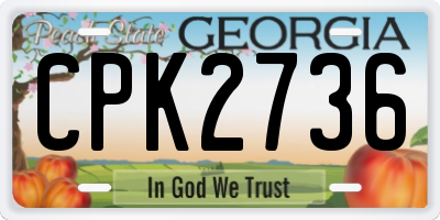 GA license plate CPK2736