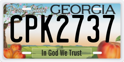 GA license plate CPK2737