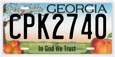GA license plate CPK2740