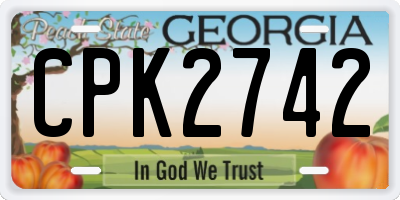 GA license plate CPK2742