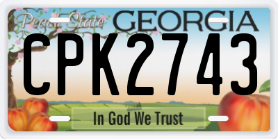GA license plate CPK2743