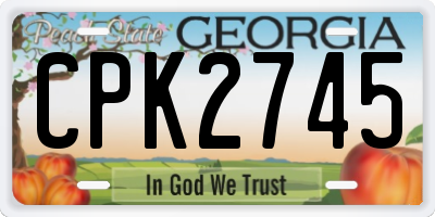 GA license plate CPK2745