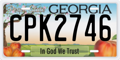GA license plate CPK2746