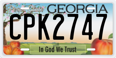 GA license plate CPK2747