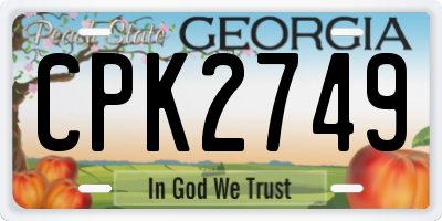 GA license plate CPK2749