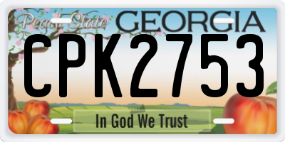 GA license plate CPK2753