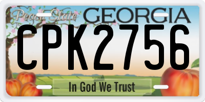 GA license plate CPK2756