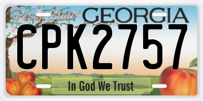 GA license plate CPK2757