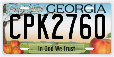 GA license plate CPK2760