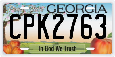 GA license plate CPK2763