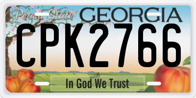 GA license plate CPK2766