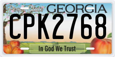 GA license plate CPK2768