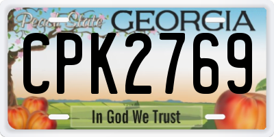 GA license plate CPK2769