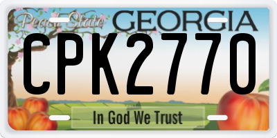 GA license plate CPK2770