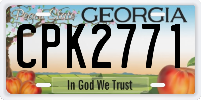 GA license plate CPK2771