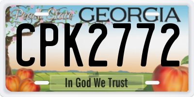 GA license plate CPK2772