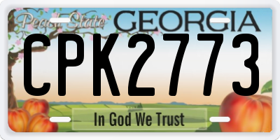 GA license plate CPK2773