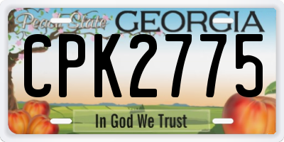 GA license plate CPK2775