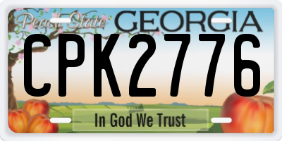 GA license plate CPK2776