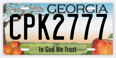 GA license plate CPK2777