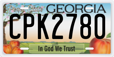 GA license plate CPK2780