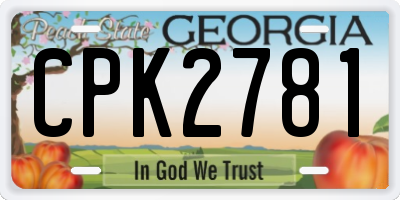 GA license plate CPK2781