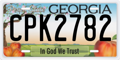 GA license plate CPK2782