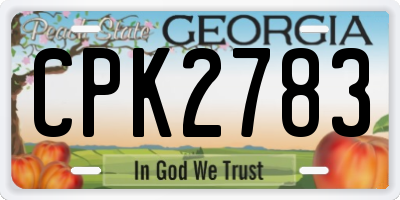GA license plate CPK2783