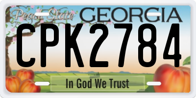 GA license plate CPK2784