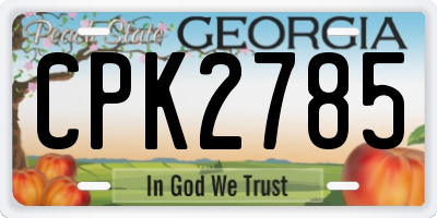GA license plate CPK2785
