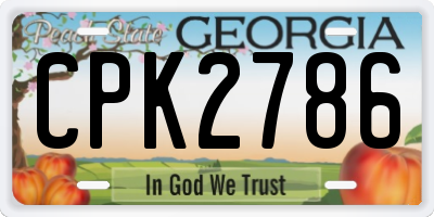 GA license plate CPK2786