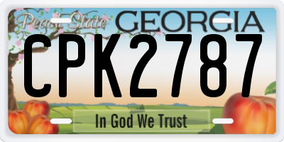 GA license plate CPK2787