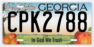 GA license plate CPK2788
