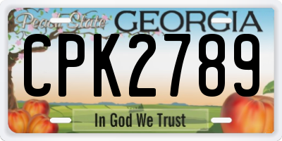 GA license plate CPK2789