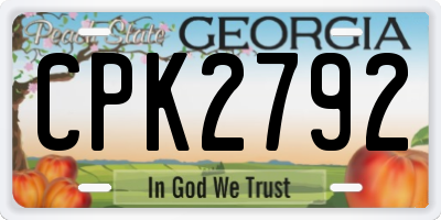 GA license plate CPK2792