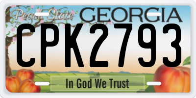 GA license plate CPK2793