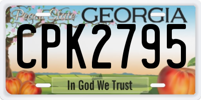 GA license plate CPK2795