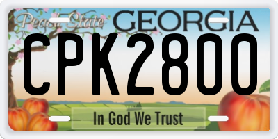 GA license plate CPK2800
