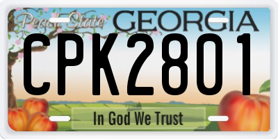 GA license plate CPK2801