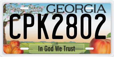 GA license plate CPK2802