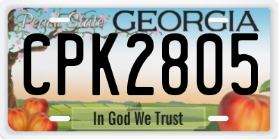 GA license plate CPK2805