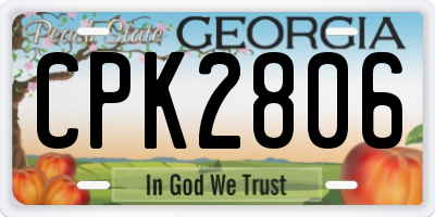 GA license plate CPK2806