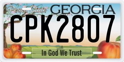 GA license plate CPK2807