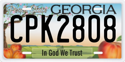 GA license plate CPK2808