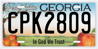 GA license plate CPK2809