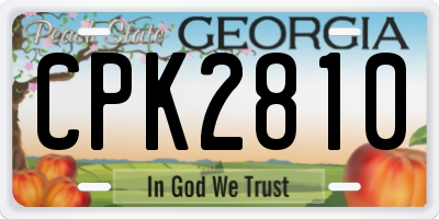GA license plate CPK2810