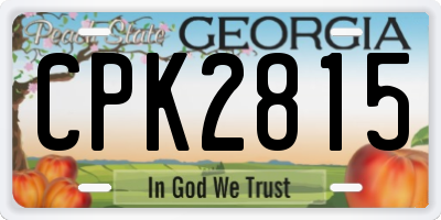 GA license plate CPK2815
