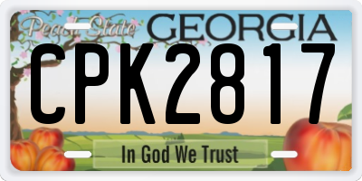 GA license plate CPK2817