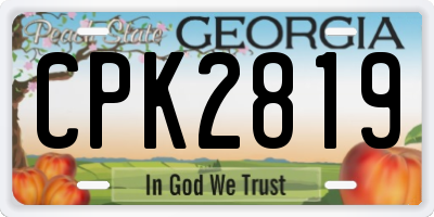 GA license plate CPK2819