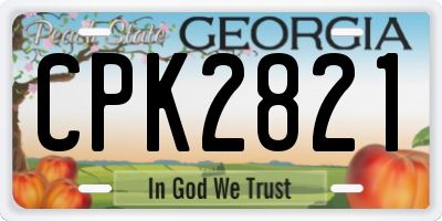 GA license plate CPK2821